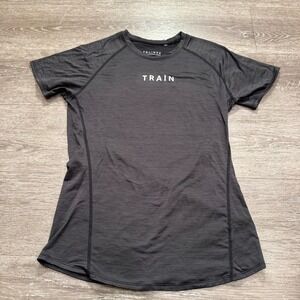 Equinox‎ Shirt Womens Medium Gray Activewear Train Graphic Tee Short Sleeve Top
